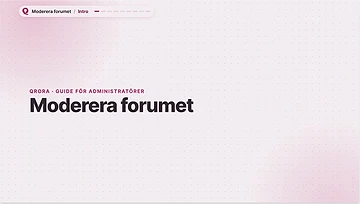 Moderera forumet preview